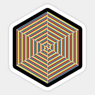 Split Rainbow Hex Sticker